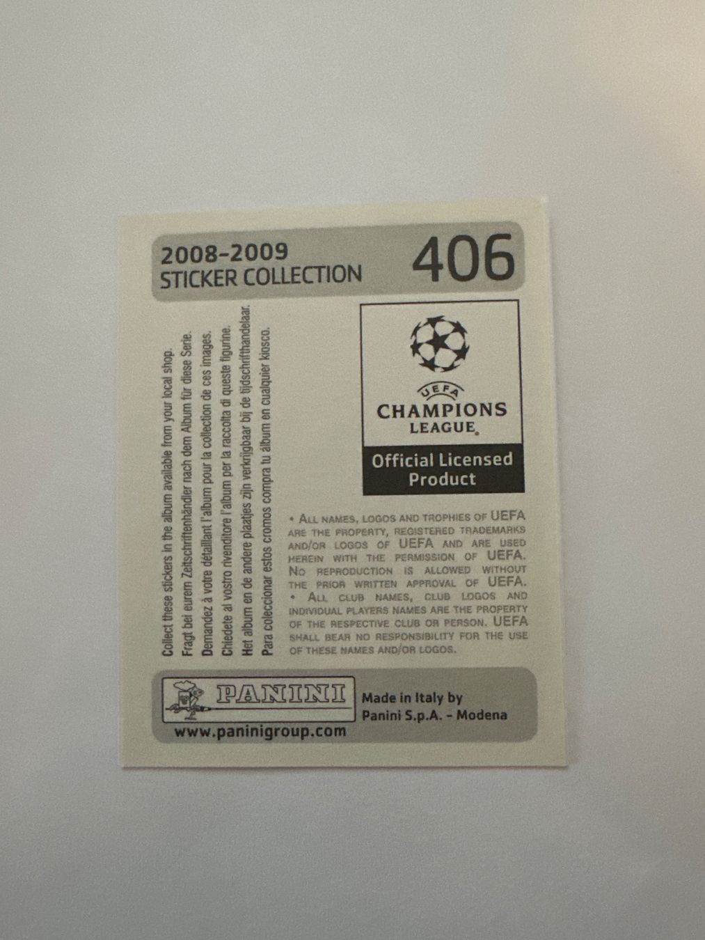 Panini UEFA Champions League 2008/09 - Nr. 406 - Bild 2