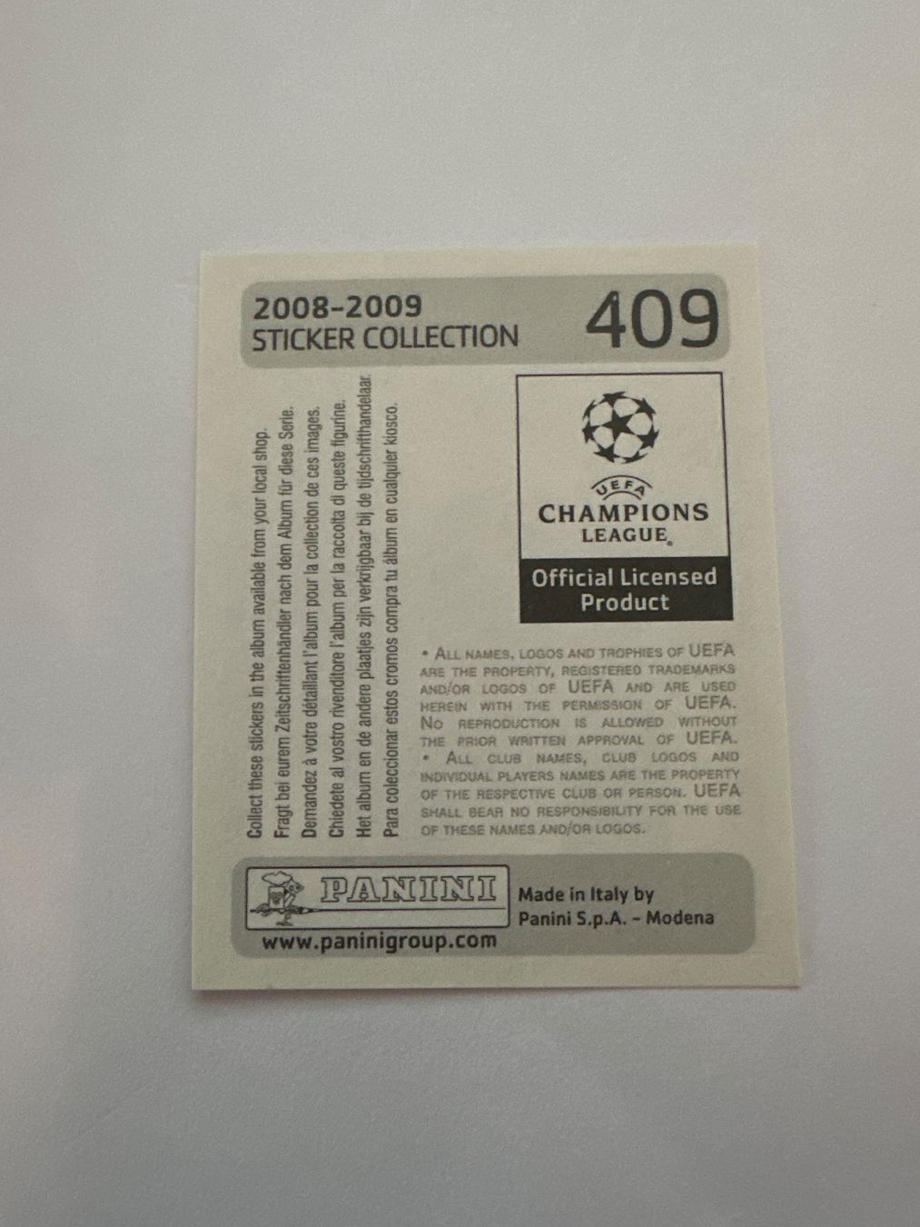 Panini UEFA Champions League 2008/09 - Nr. 409 - Bild 2