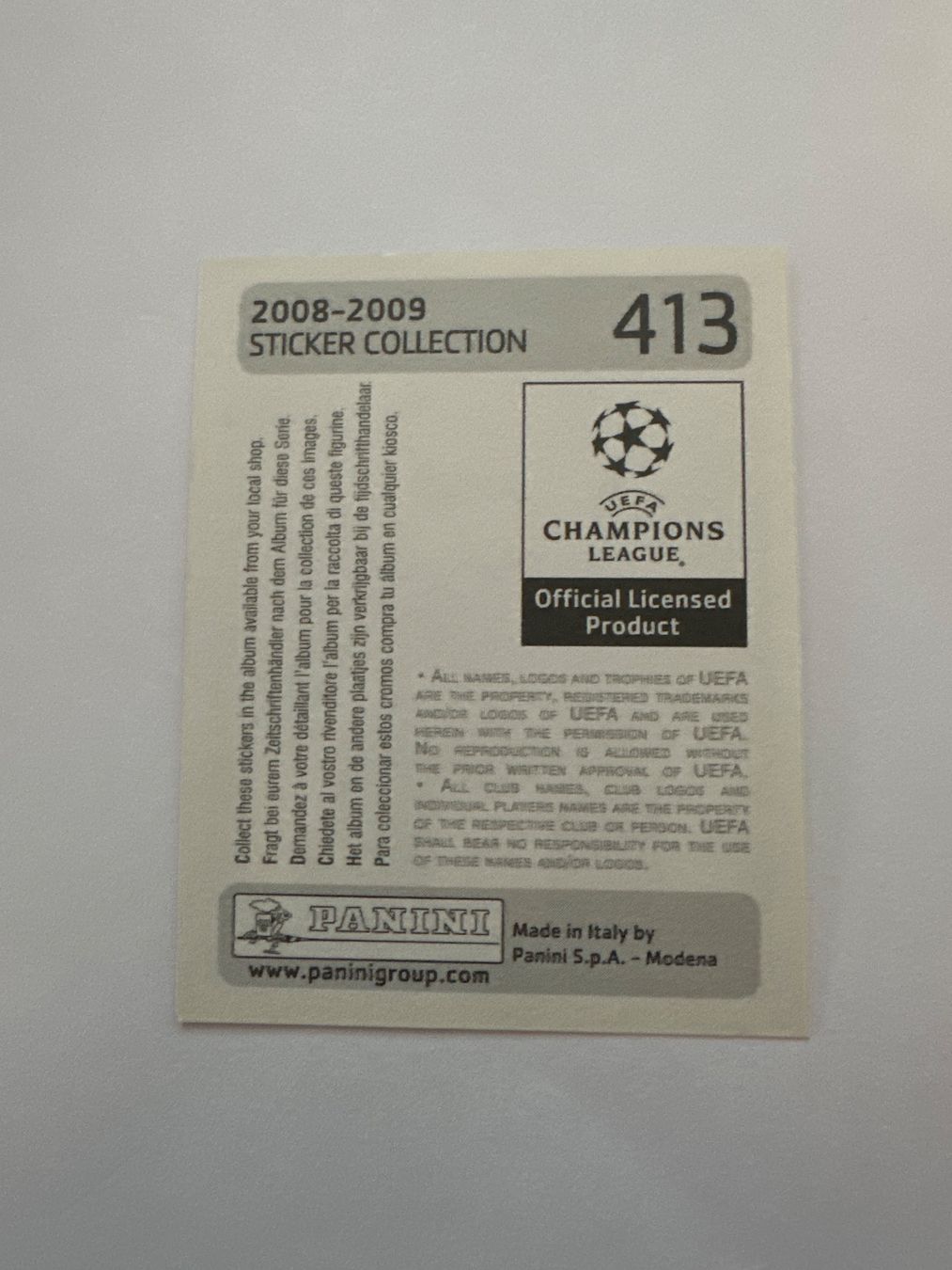 Panini UEFA Champions League 2008/09 - Nr. 413 - Bild 2