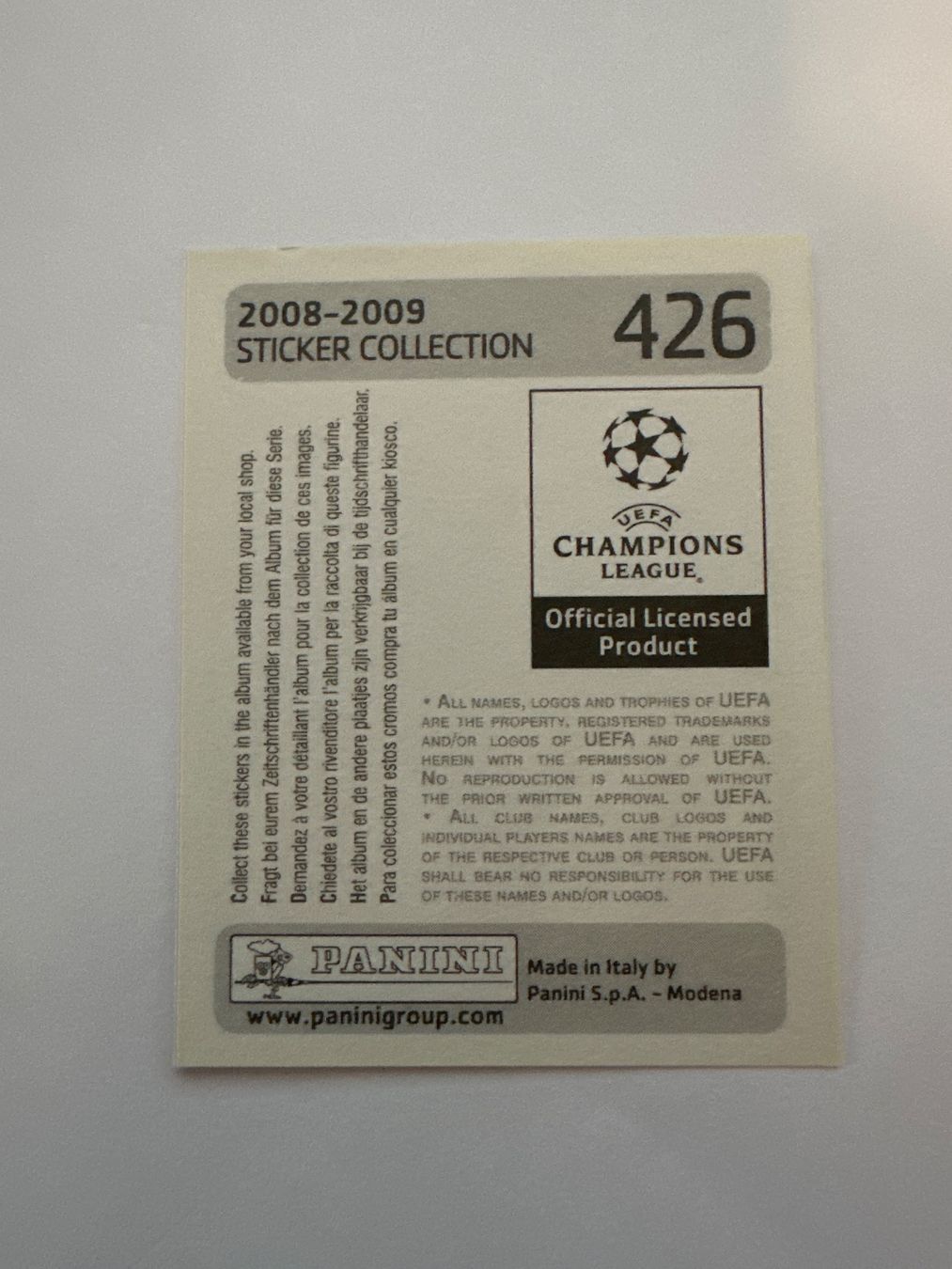 Panini UEFA Champions League 2008/09 - Nr. 426 - Bild 2