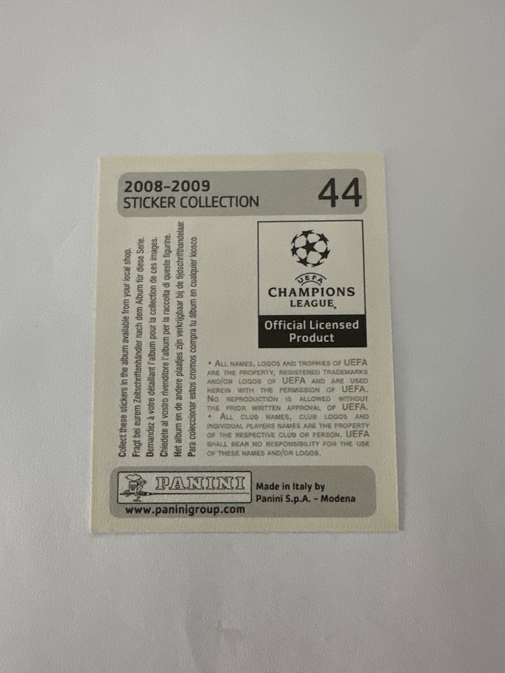 Panini UEFA Champions League 2008/09 - Nr. 44 - Bild 2