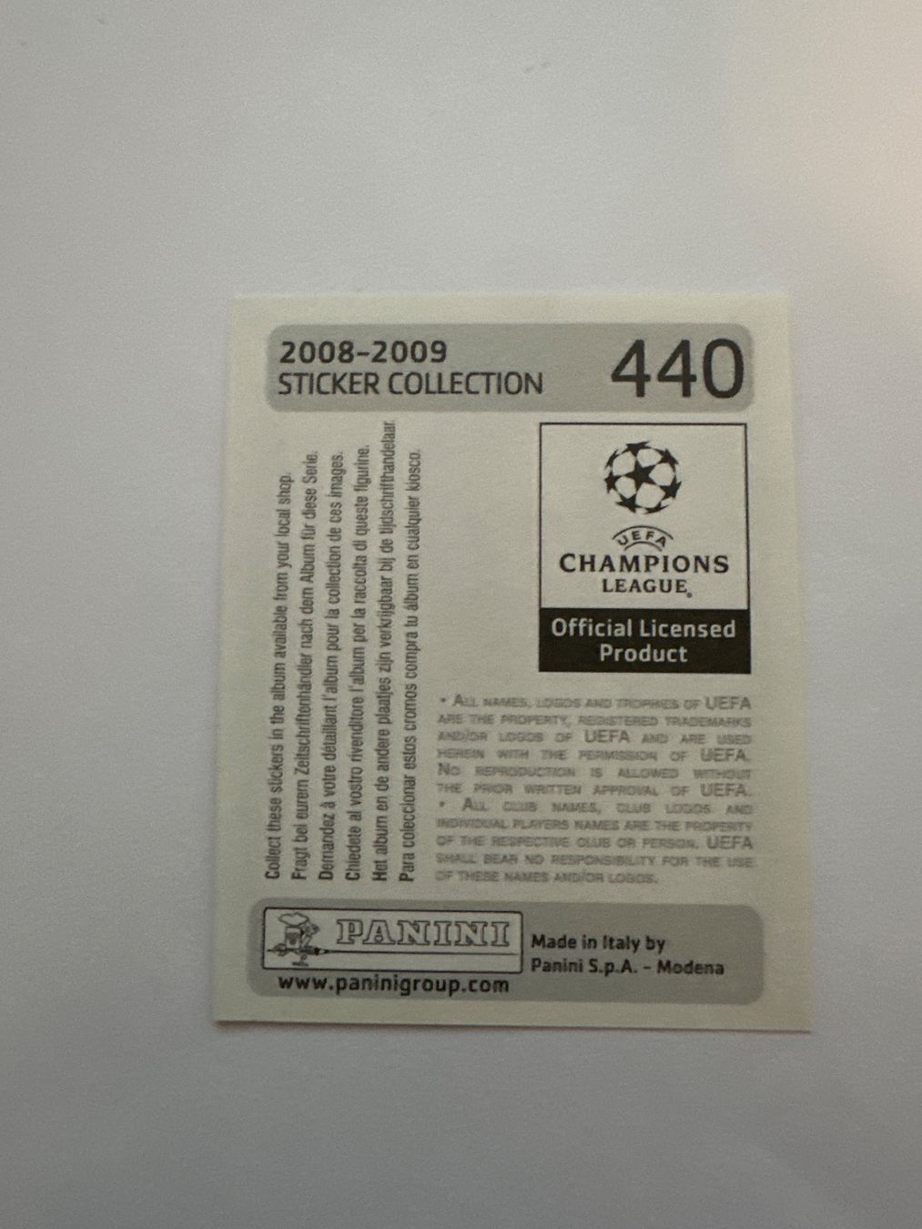 Panini UEFA Champions League 2008/09 - Nr. 440 - Bild 2