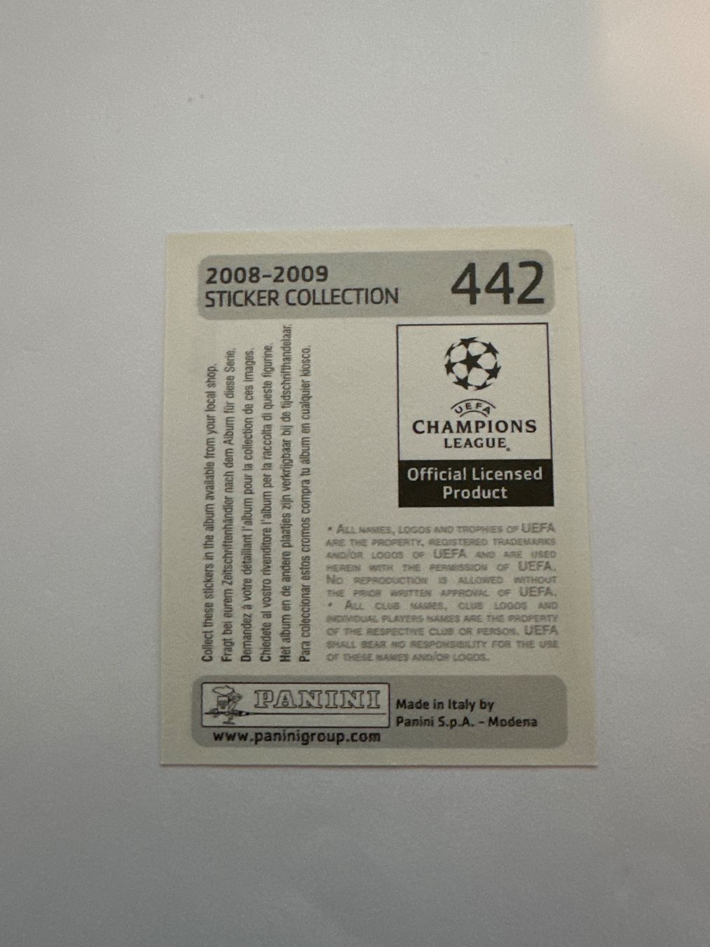 Panini UEFA Champions League 2008/09 - Nr. 442 - Bild 2