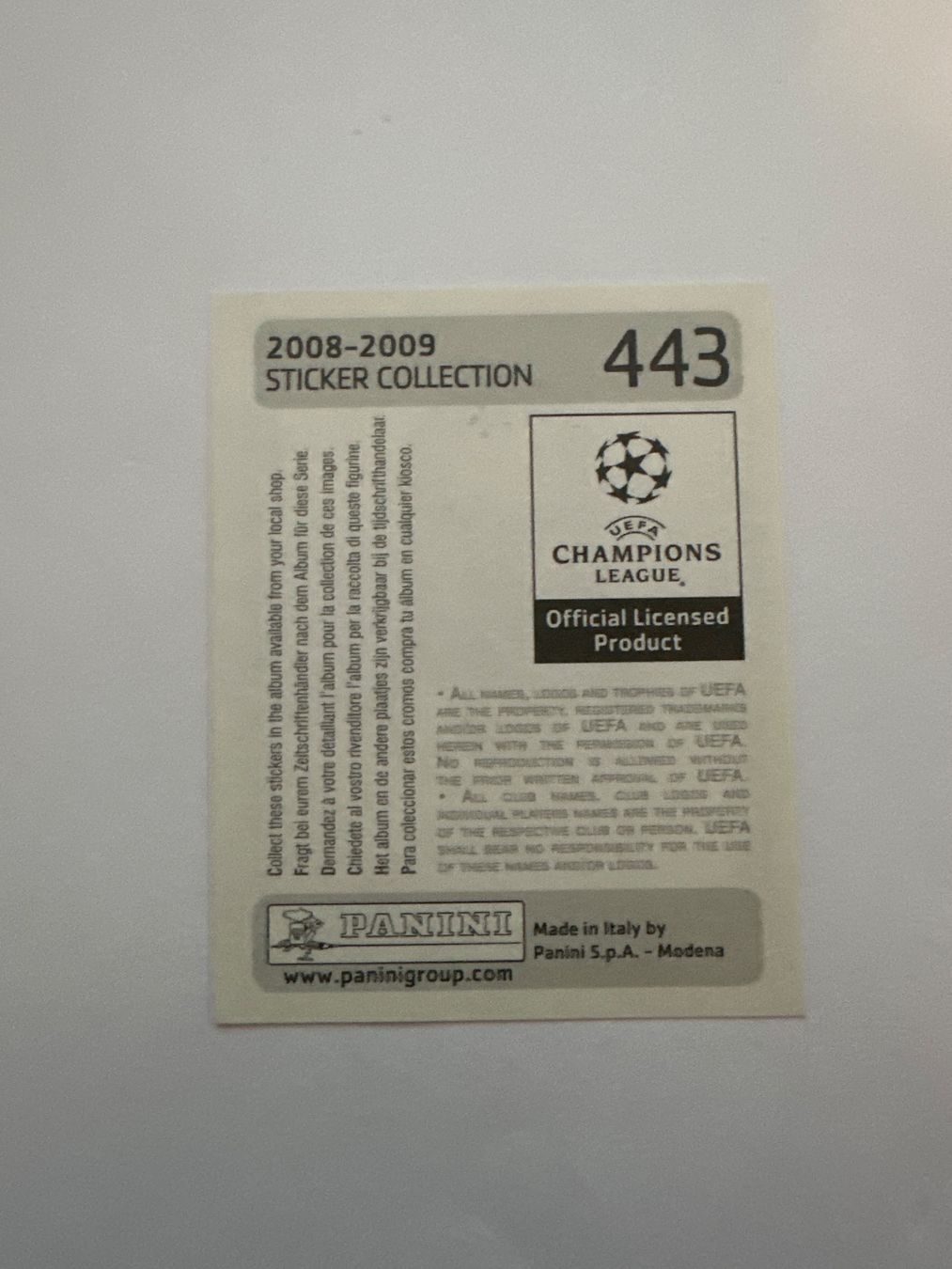 Panini UEFA Champions League 2008/09 - Nr. 443 - Bild 2