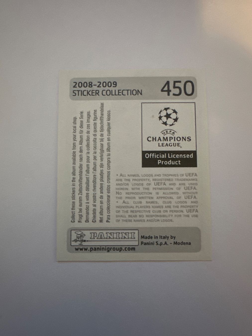 Panini UEFA Champions League 2008/09 - Nr. 450 - Bild 2