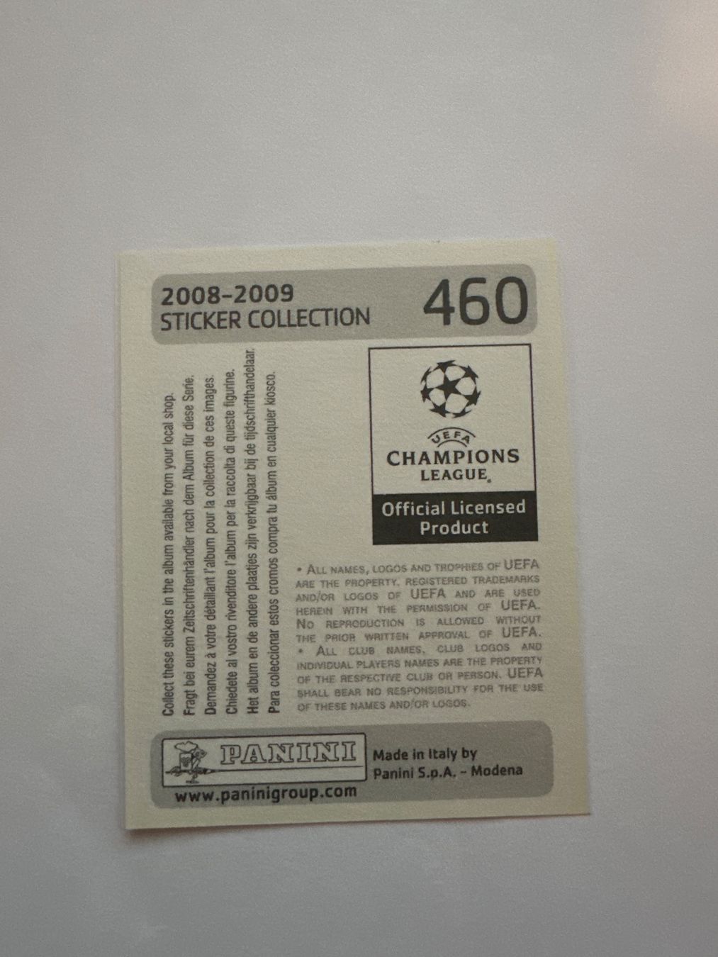 Panini UEFA Champions League 2008/09 - Nr. 460 - Bild 2