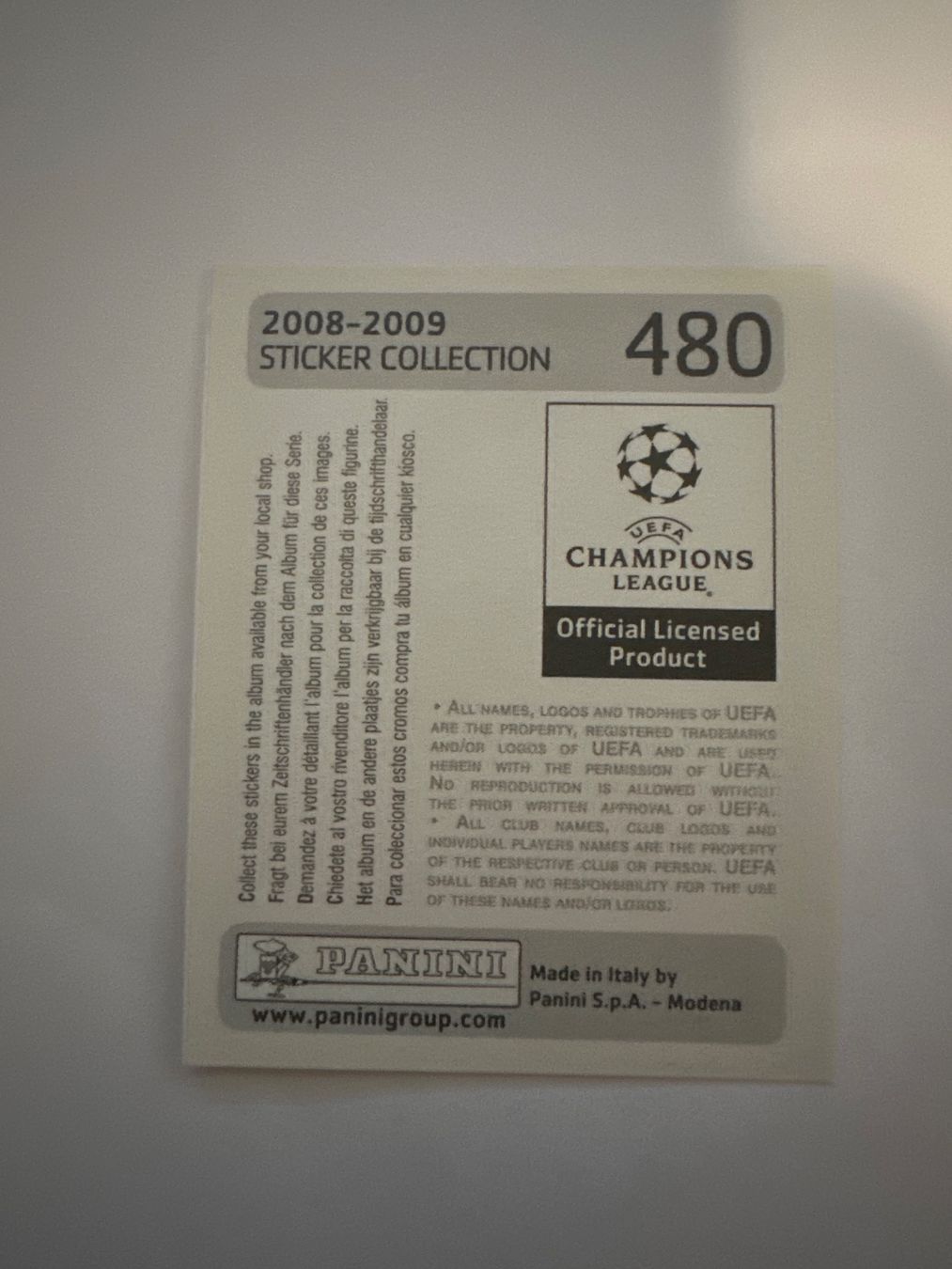 Panini UEFA Champions League 2008/09 - Nr. 480 - Bild 2