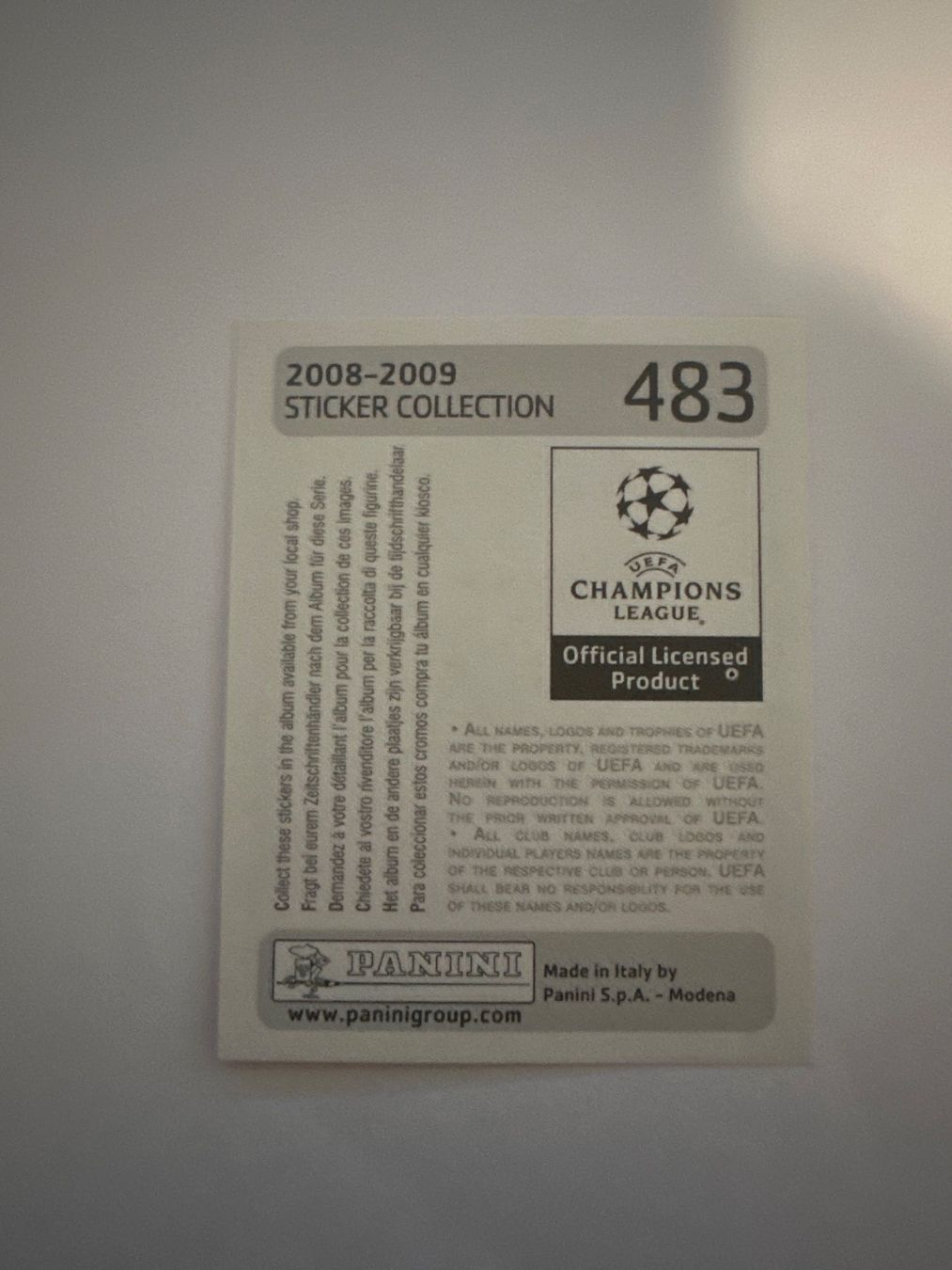 Panini UEFA Champions League 2008/09 - Nr. 483 - Bild 2
