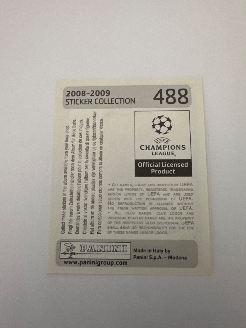 Panini UEFA Champions League 2008/09 - Nr. 488 - Bild 2