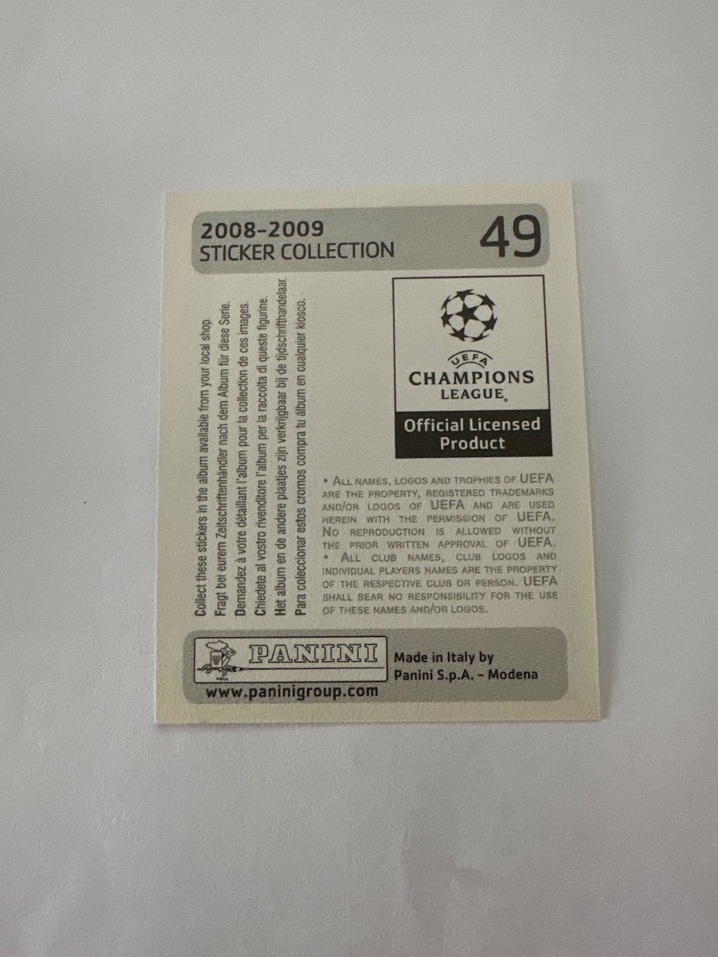 Panini UEFA Champions League 2008/09 - Nr. 49 - Bild 2
