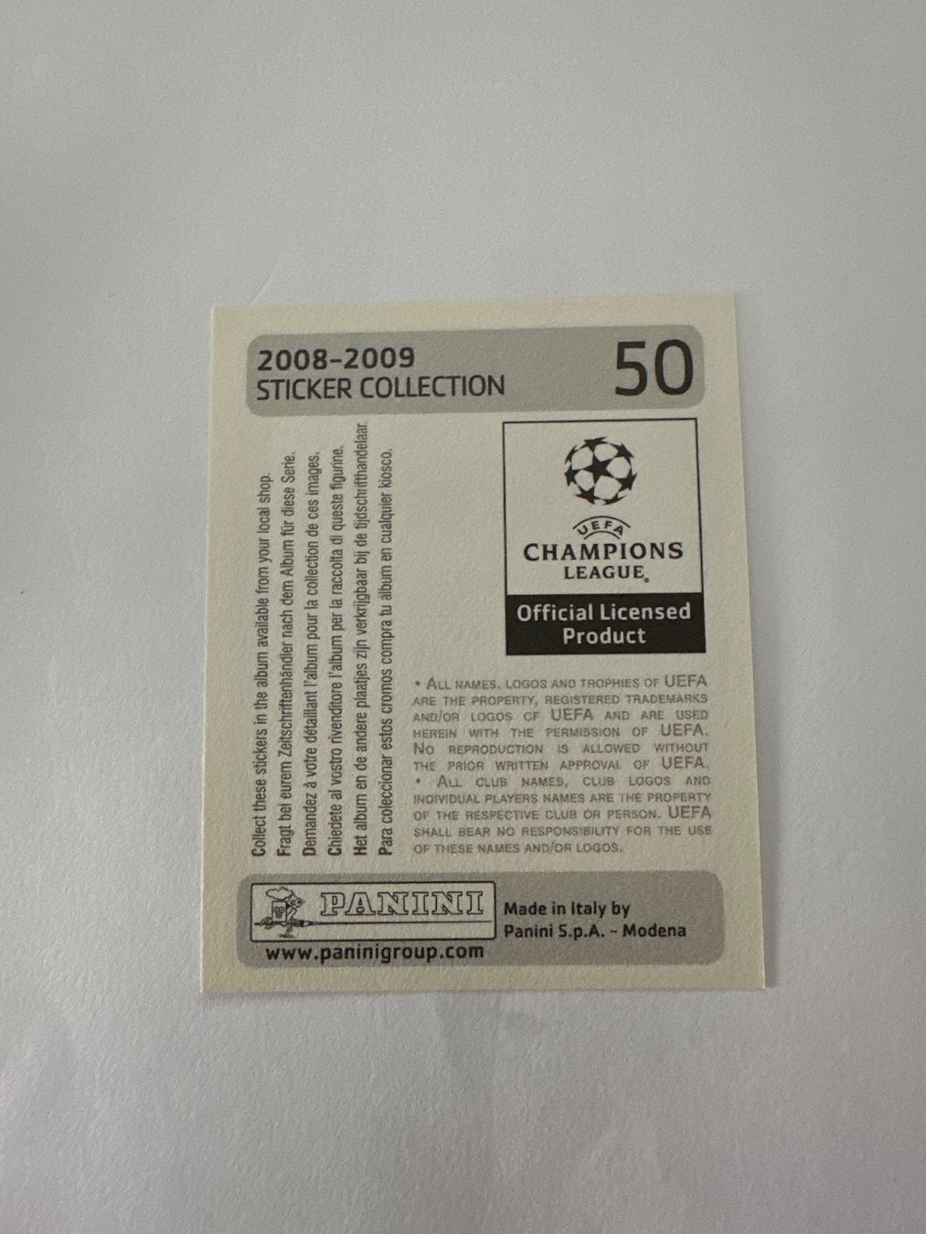 Panini UEFA Champions League 2008/09 - Nr. 50 - Bild 2