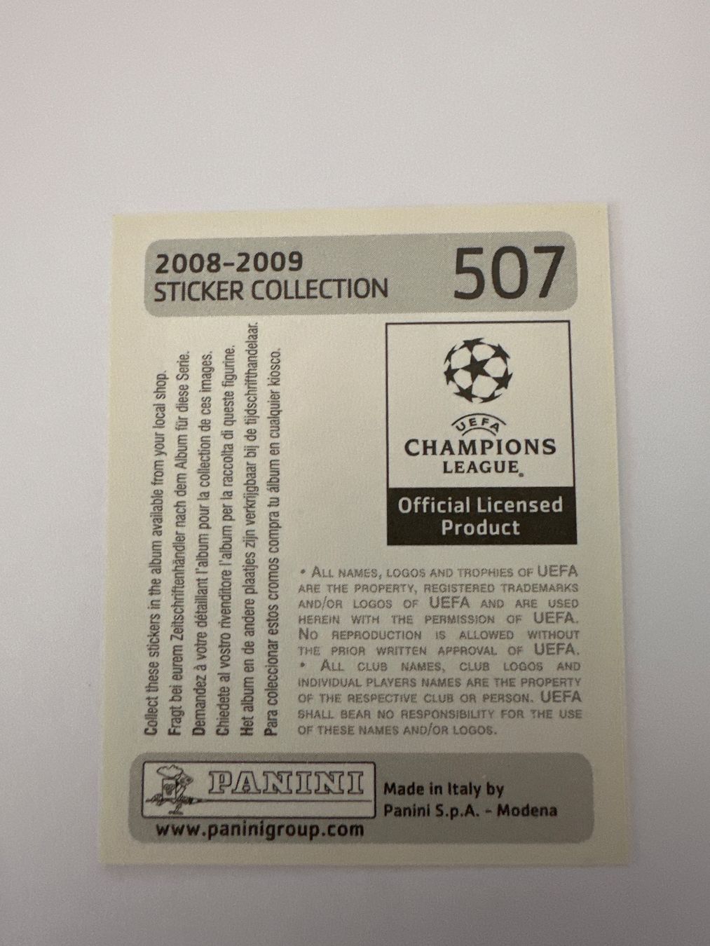 Panini UEFA Champions League 2008/09 - Nr. 507 - Bild 2