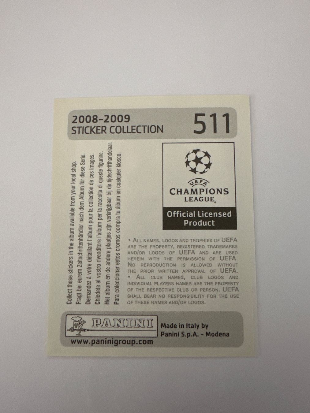 Panini UEFA Champions League 2008/09 - Nr. 511 - Bild 2