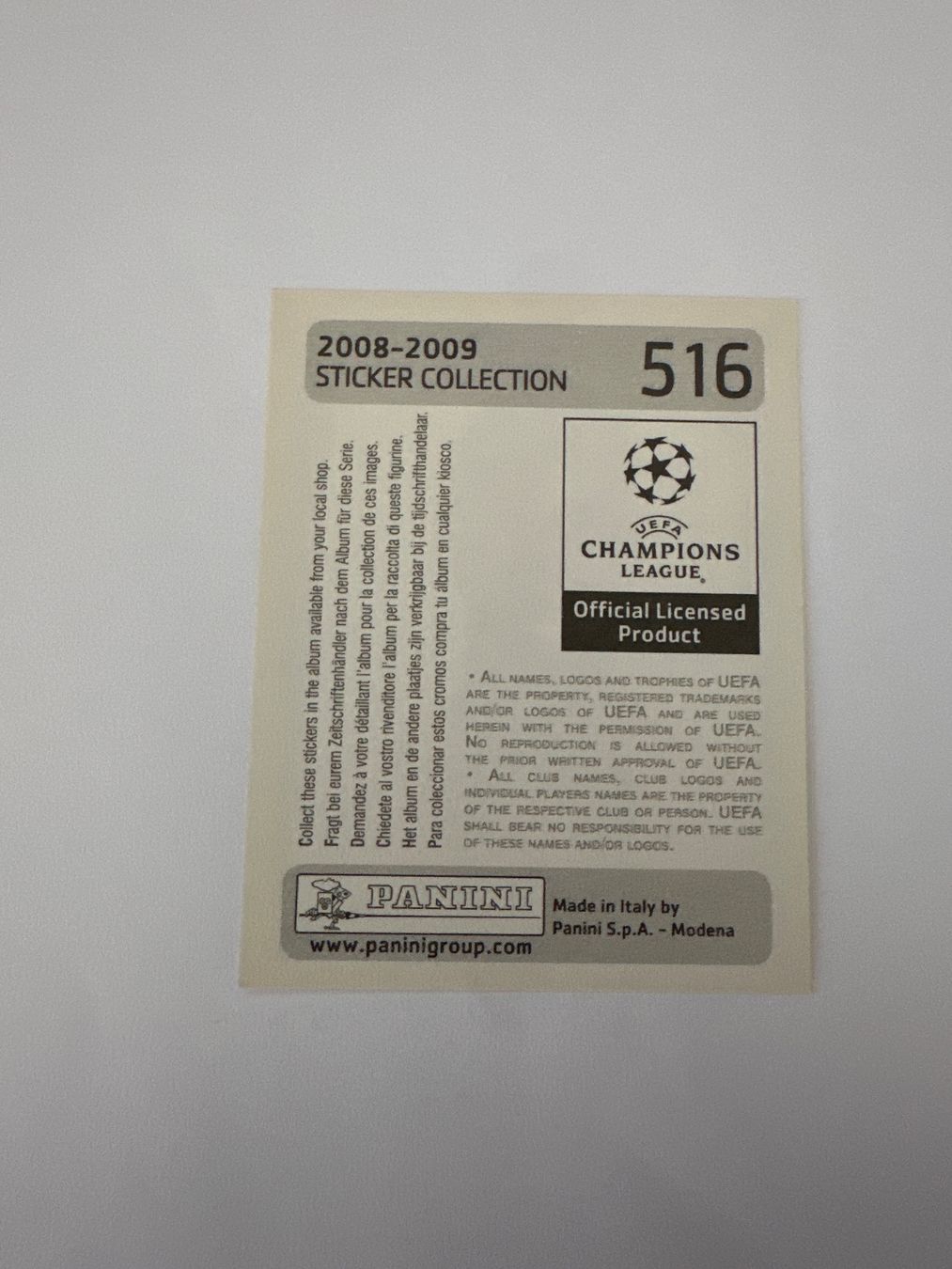 Panini UEFA Champions League 2008/09 - Nr. 516 - Bild 2