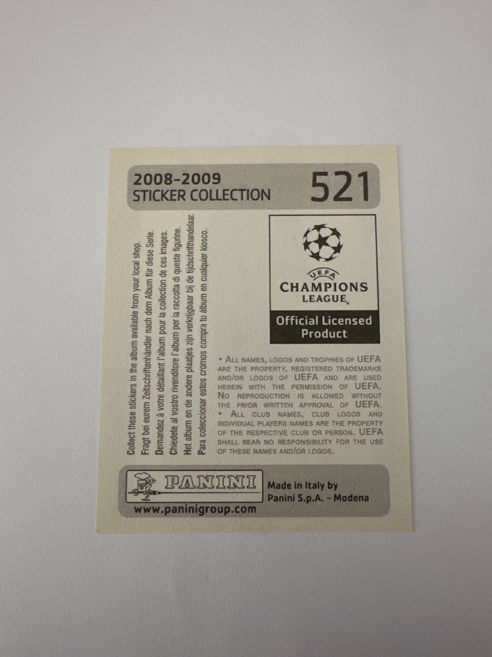 Panini UEFA Champions League 2008/09 - Nr. 521 - Bild 2