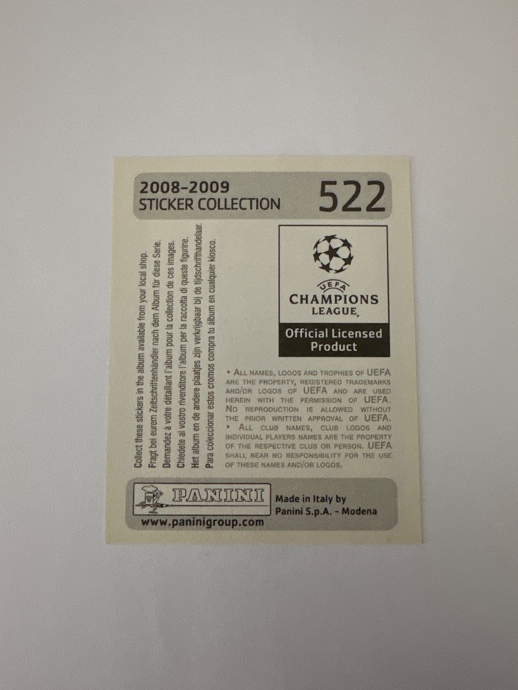 Panini UEFA Champions League 2008/09 - Nr. 522 - Bild 2