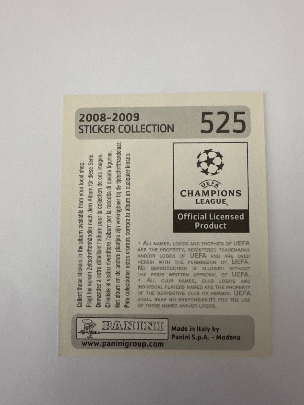 Panini UEFA Champions League 2008/09 - Nr. 525 - Bild 2