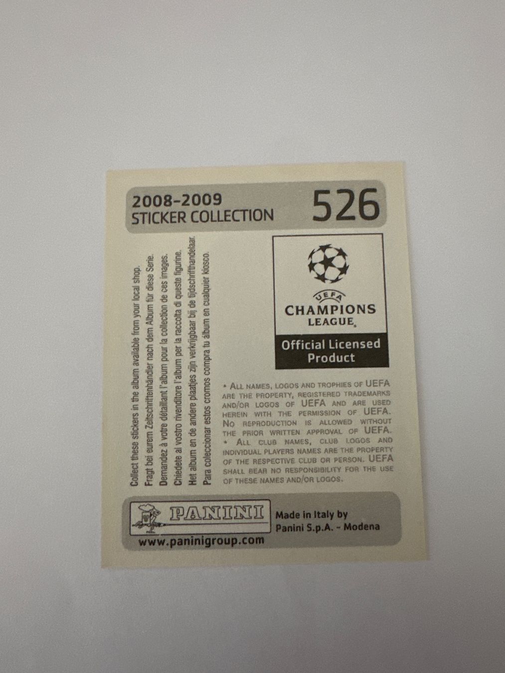 Panini UEFA Champions League 2008/09 - Nr. 526 - Bild 2