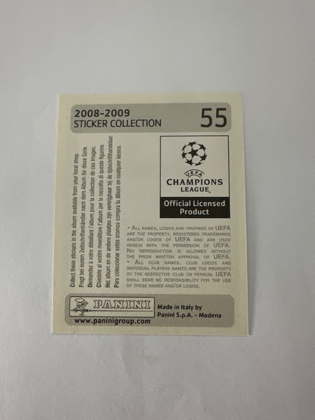Panini UEFA Champions League 2008/09 - Nr. 55 - Bild 2