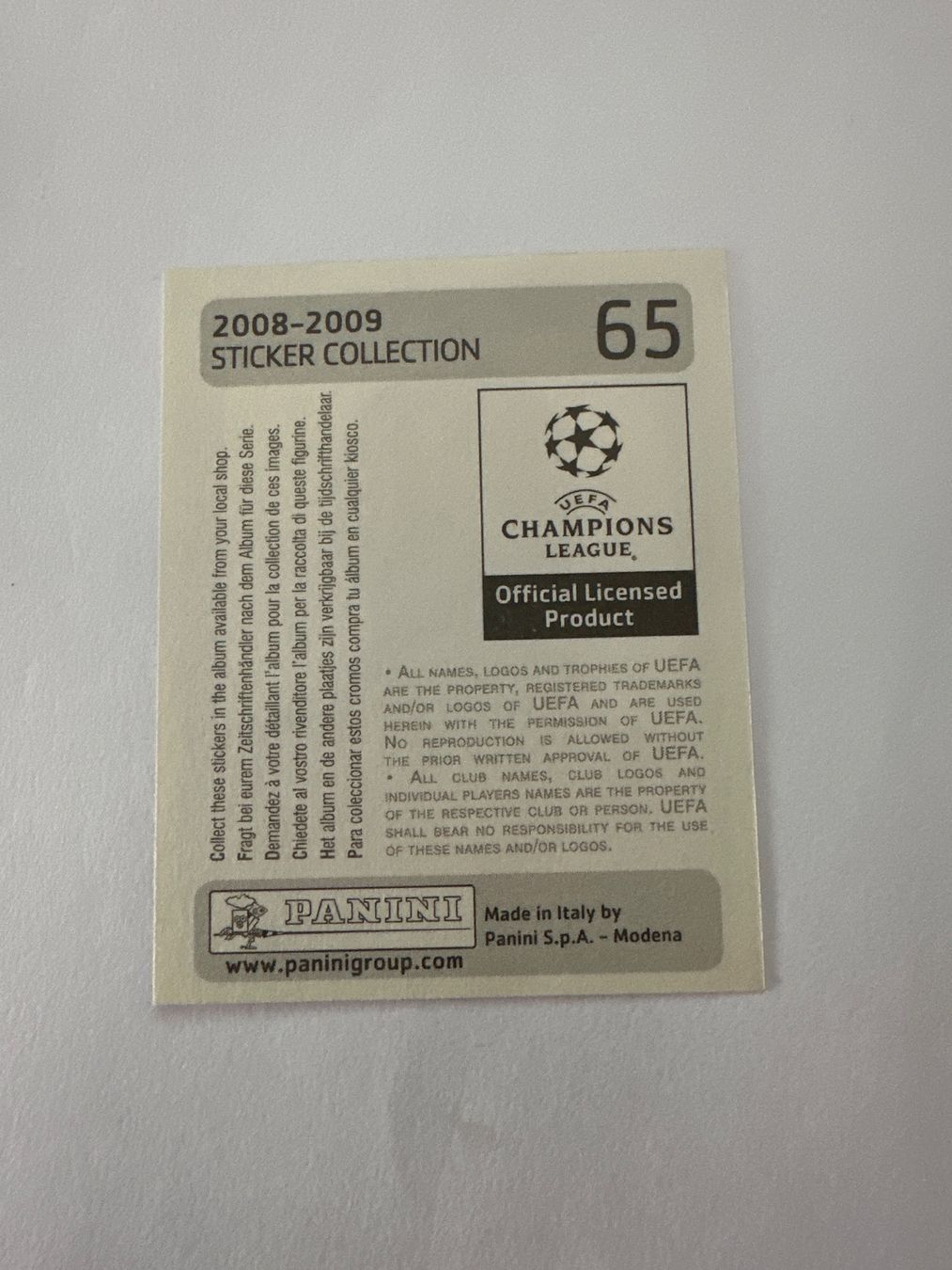 Panini UEFA Champions League 2008/09 - Nr. 65 - Bild 2