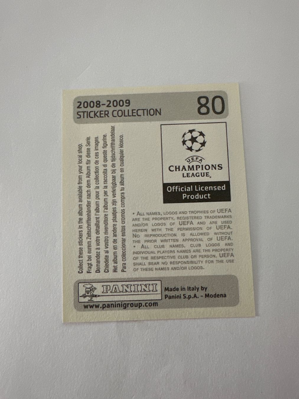 Panini UEFA Champions League 2008/09 - Nr. 80 - Bild 2