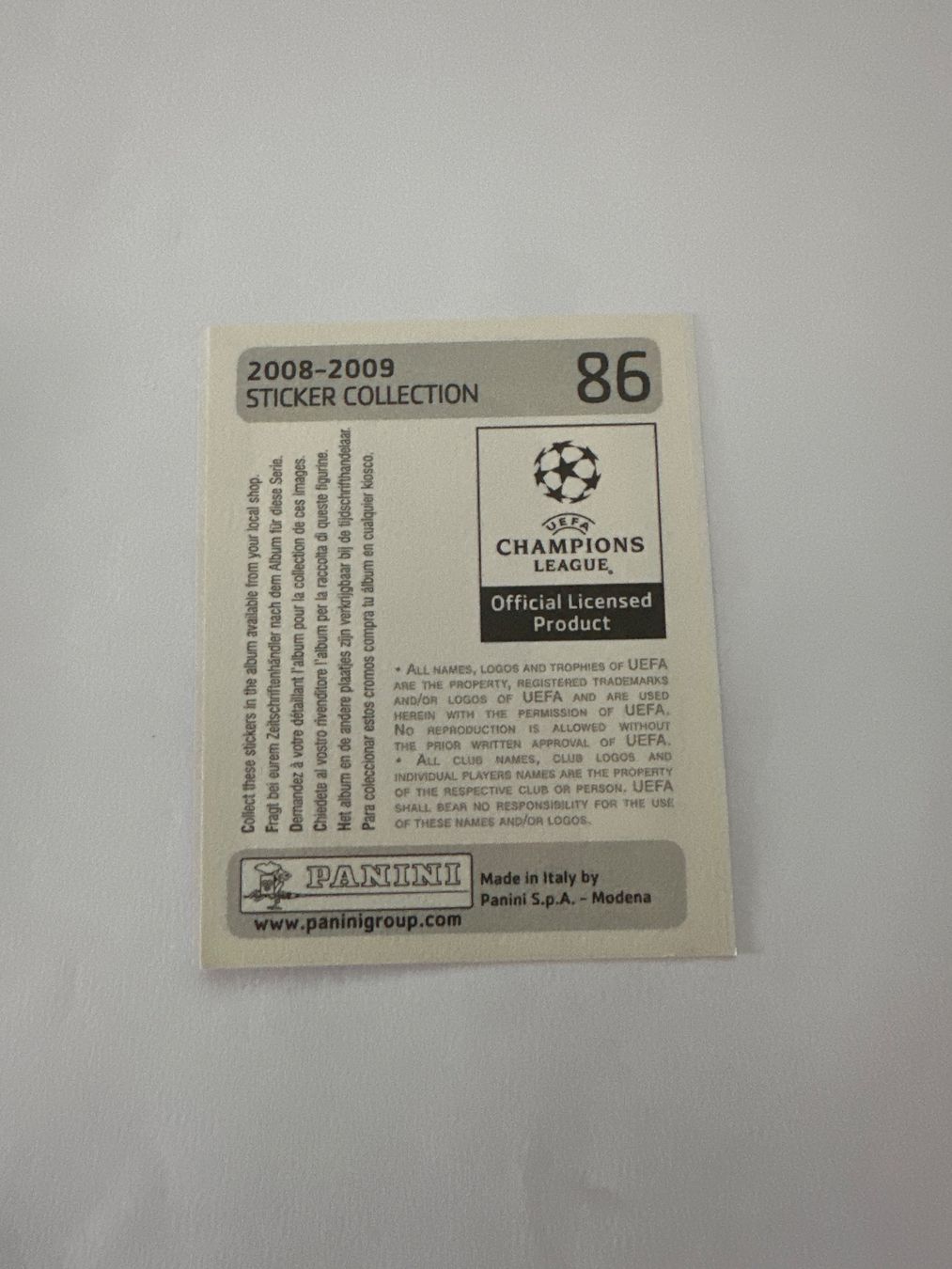 Panini UEFA Champions League 2008/09 - Nr. 86 - Bild 2