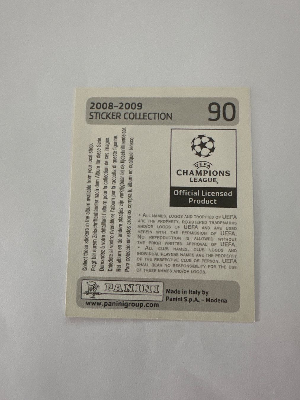 Panini UEFA Champions League 2008/09 - Nr. 90 - Bild 2