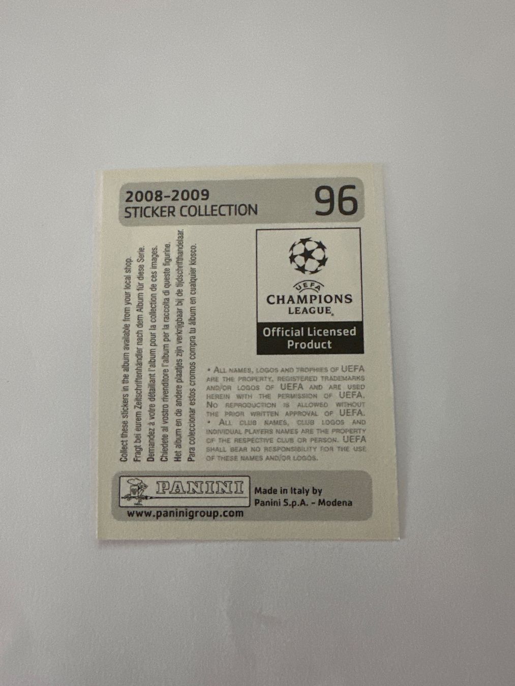 Panini UEFA Champions League 2008/09 - Nr. 96 - Bild 2