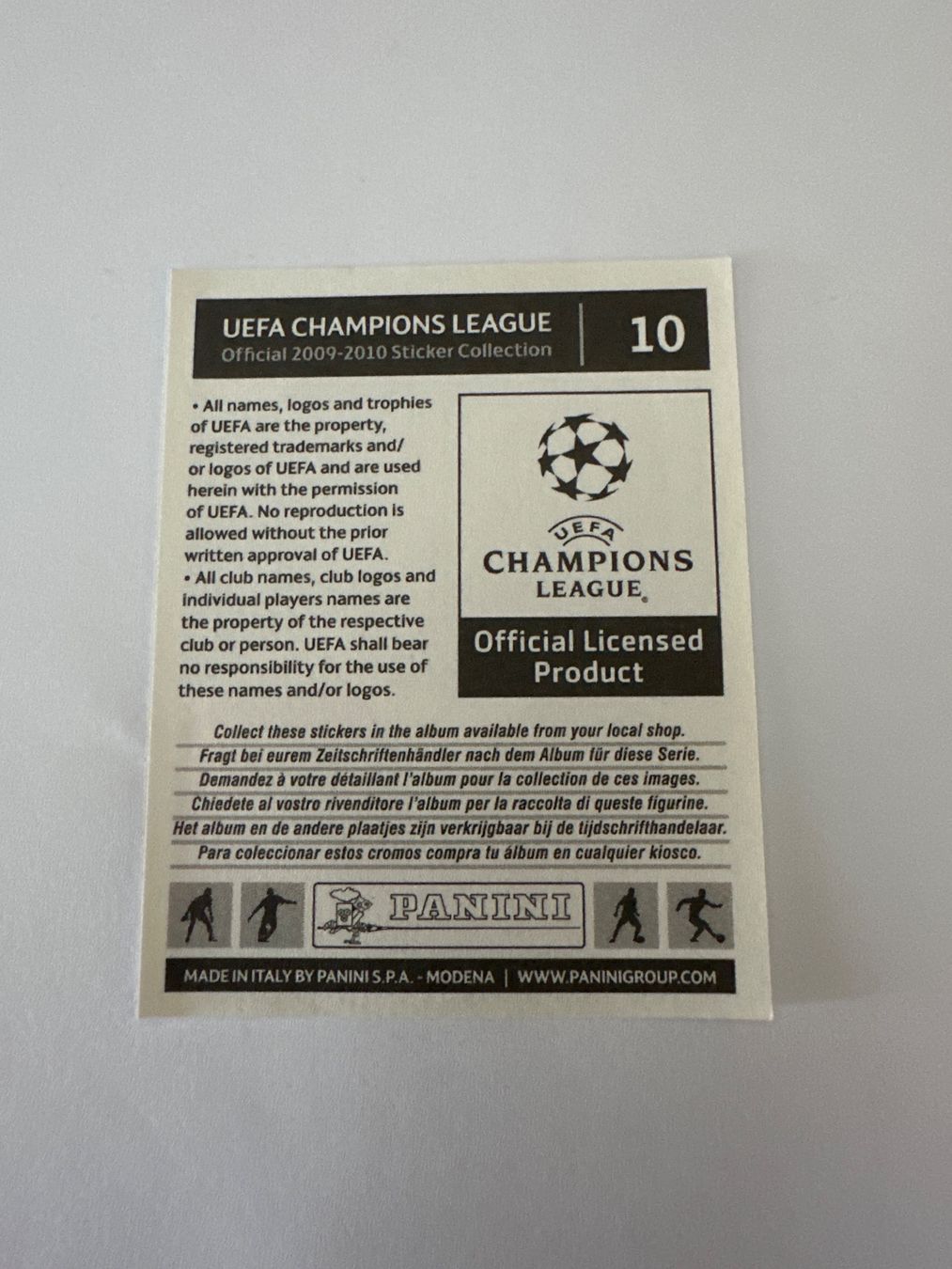 Panini UEFA Champions League 2009/10 - Nr. 10 - Bild 2