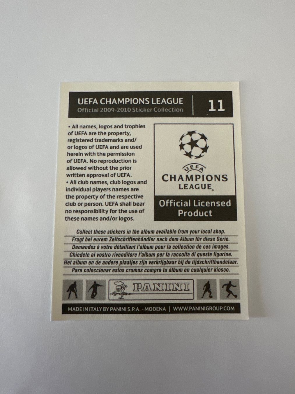 Panini UEFA Champions League 2009/10 - Nr. 11 - Bild 2