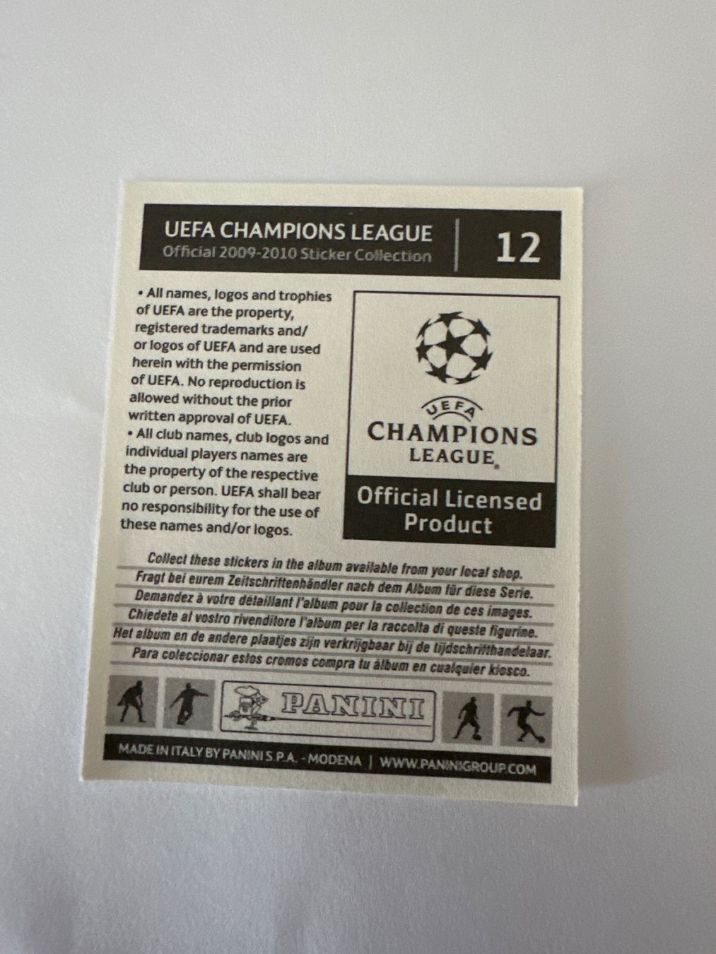 Panini UEFA Champions League 2009/10 - Nr. 12 - Bild 2
