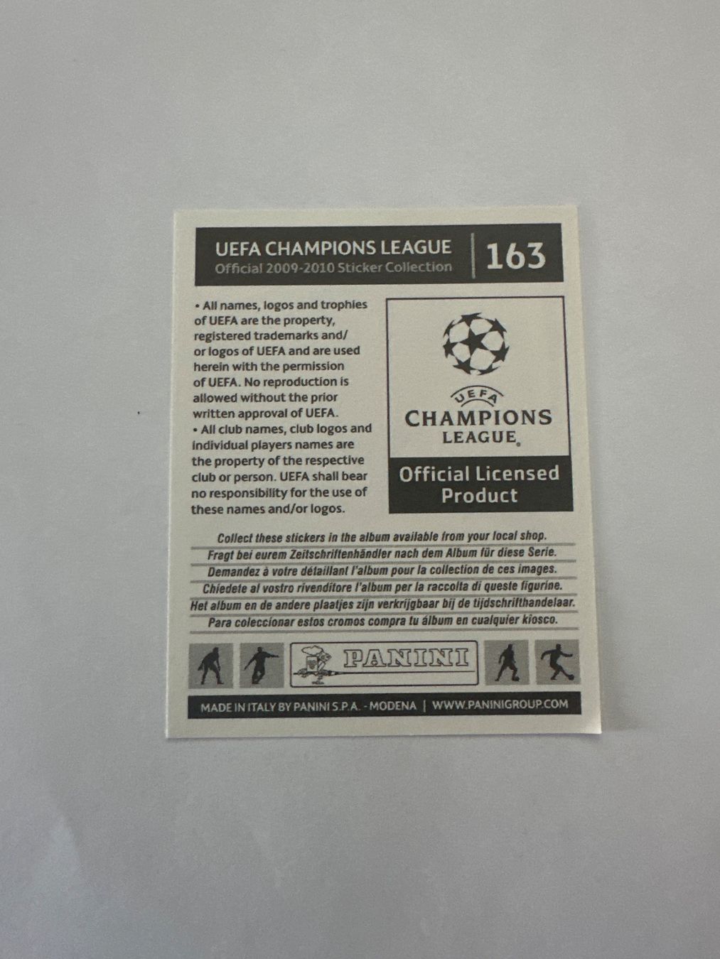 Panini UEFA Champions League 2009/10 - Nr. 163 - Bild 2