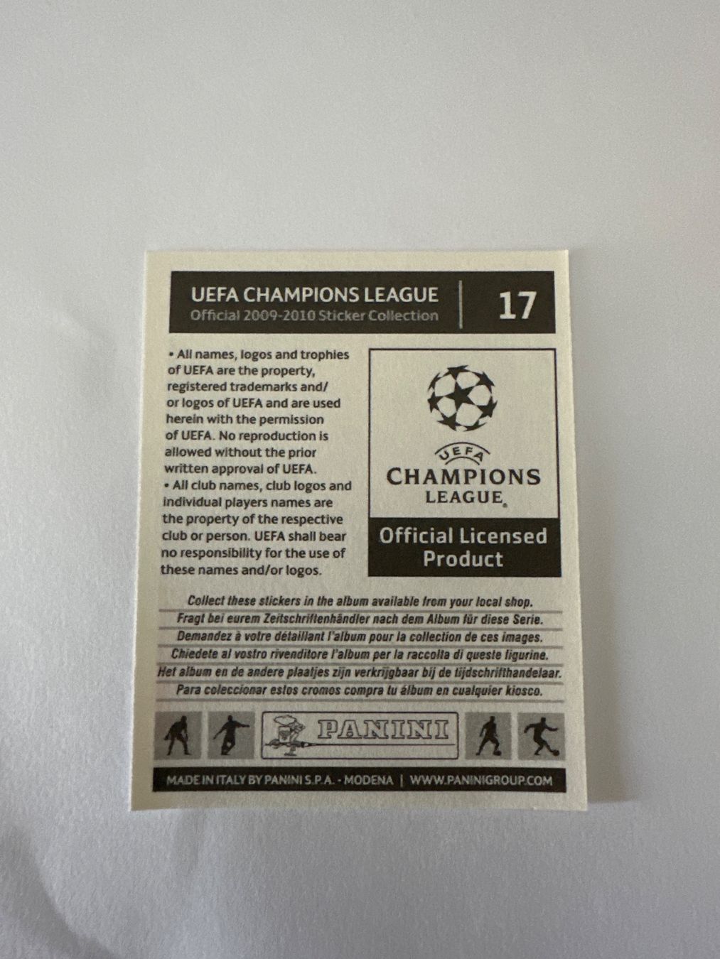 Panini UEFA Champions League 2009/10 - Nr. 17 - Bild 2