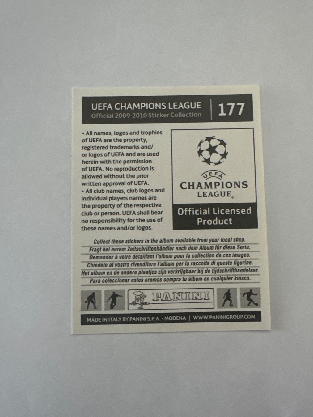 Panini UEFA Champions League 2009/10 - Nr. 177 - Bild 2