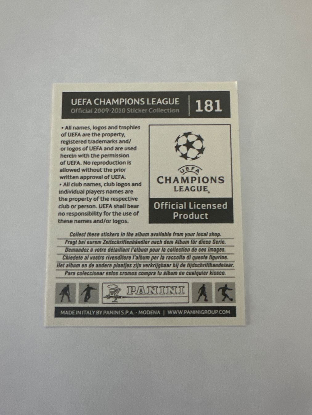 Panini UEFA Champions League 2009/10 - Nr. 181 - Bild 2