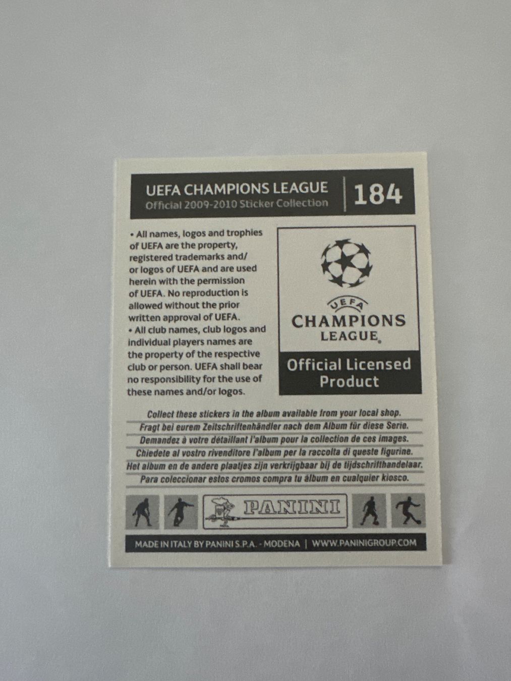 Panini UEFA Champions League 2009/10 - Nr. 184 - Bild 2