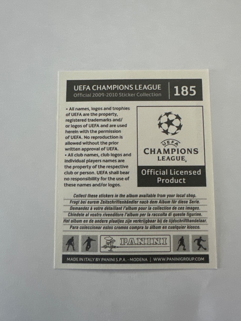 Panini UEFA Champions League 2009/10 - Nr. 185 - Bild 2