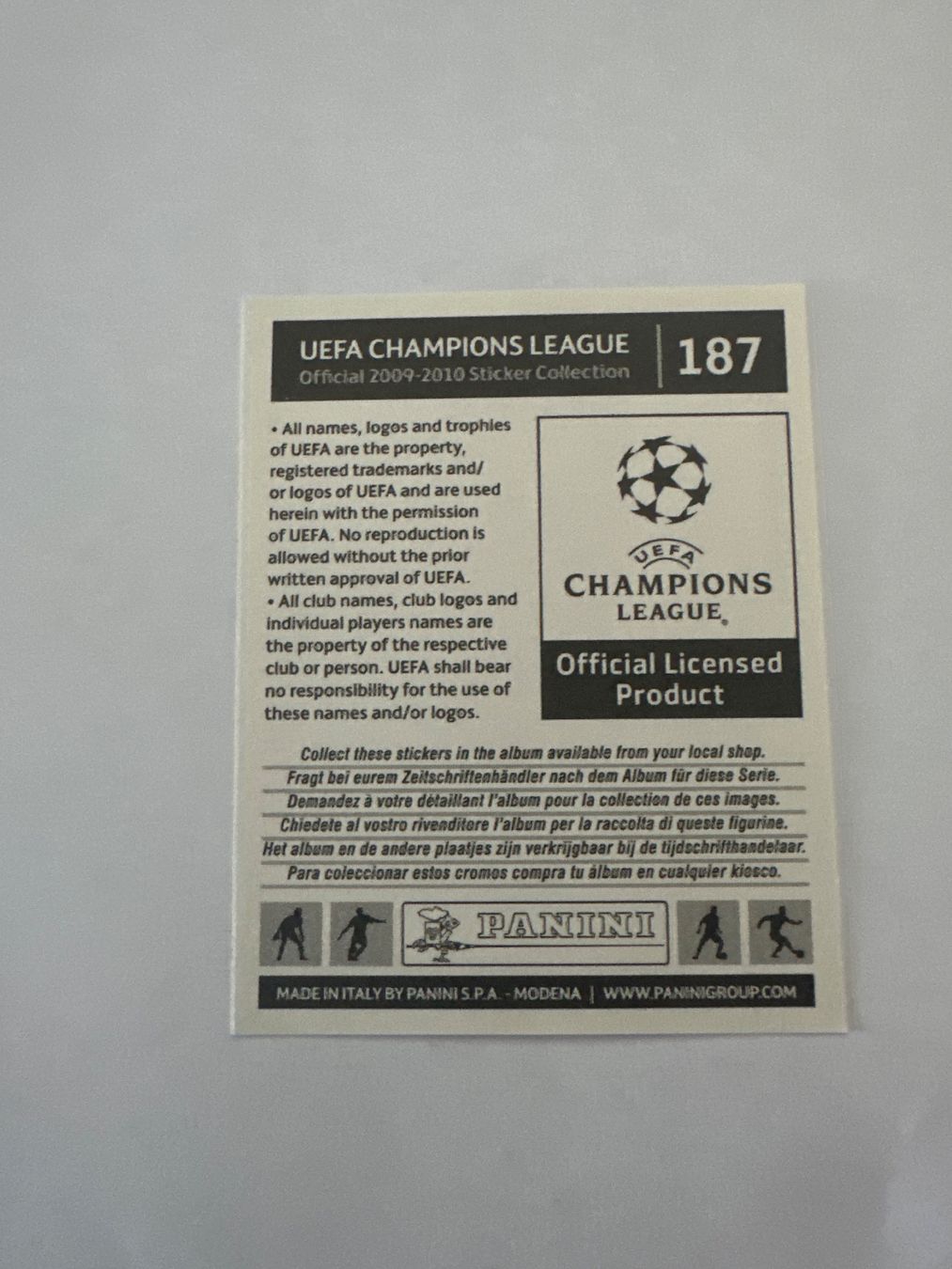 Panini UEFA Champions League 2009/10 - Nr. 187 - Bild 2