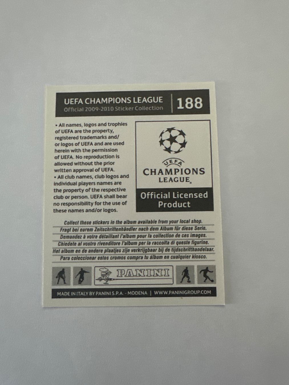 Panini UEFA Champions League 2009/10 - Nr. 188 - Bild 2