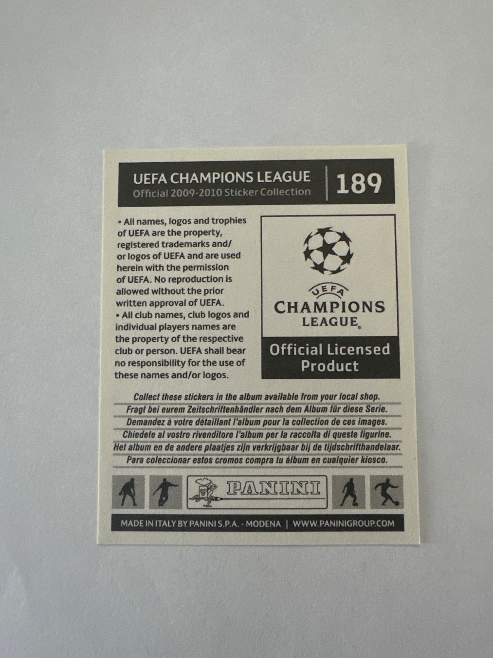 Panini UEFA Champions League 2009/10 - Nr. 189 - Bild 2