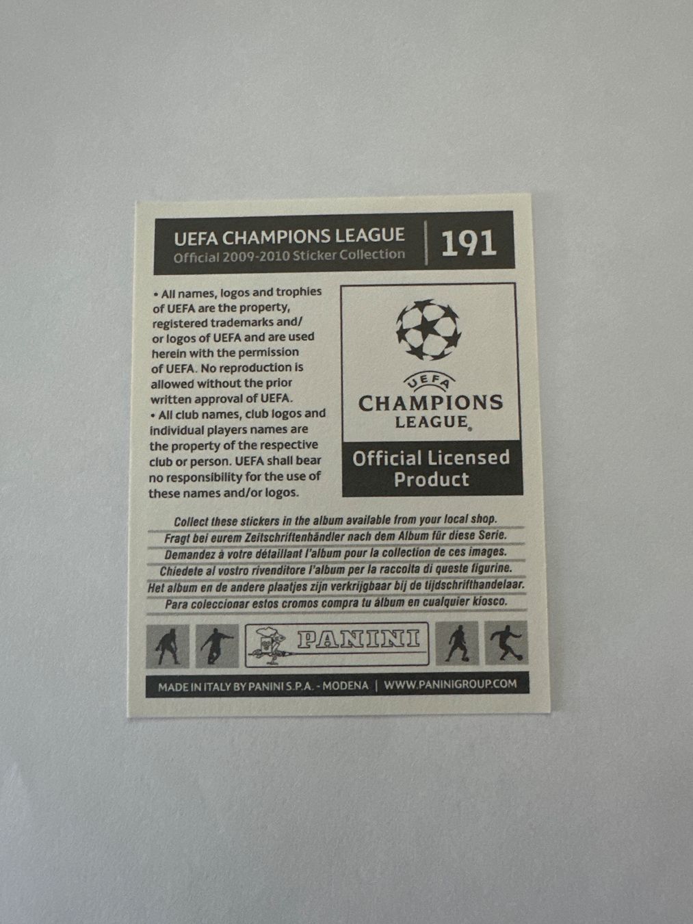 Panini UEFA Champions League 2009/10 - Nr. 191 - Bild 2