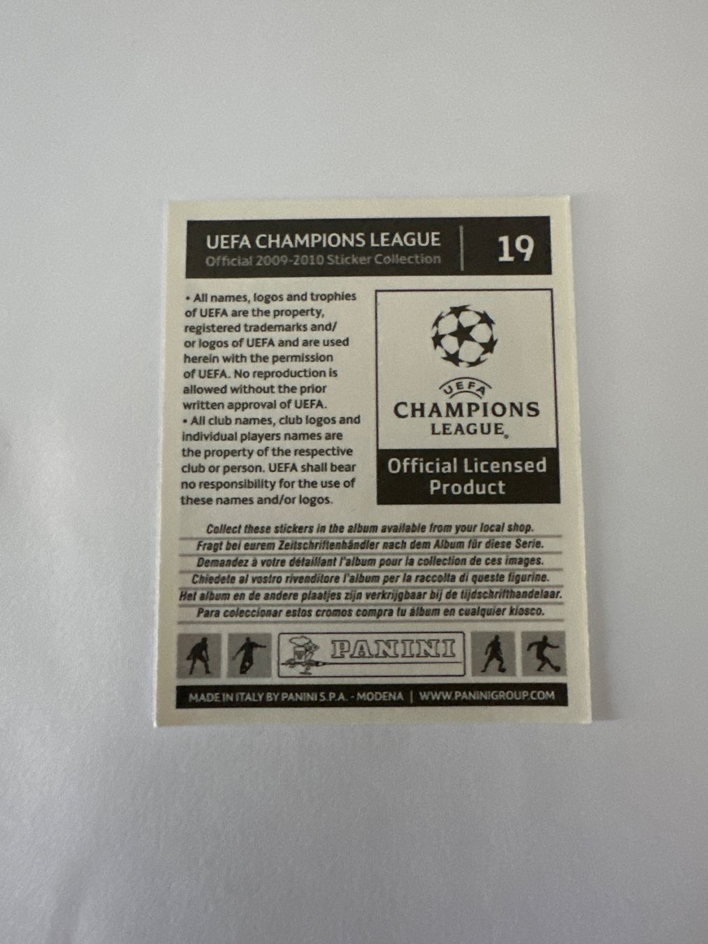 Panini UEFA Champions League 2009/10 - Nr. 19 - Bild 2