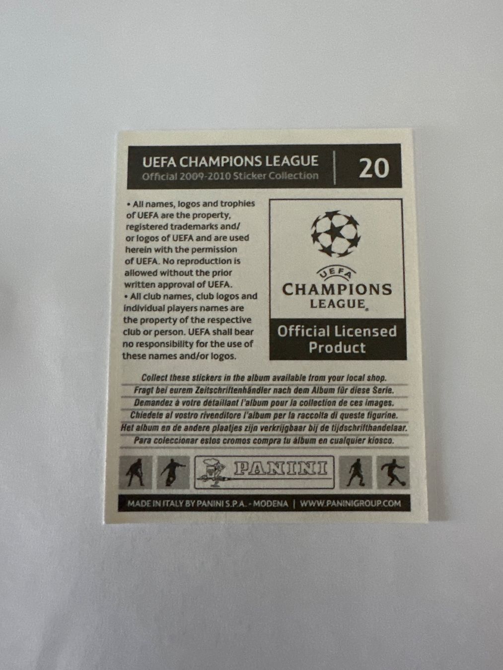 Panini UEFA Champions League 2009/10 - Nr. 20 - Bild 2