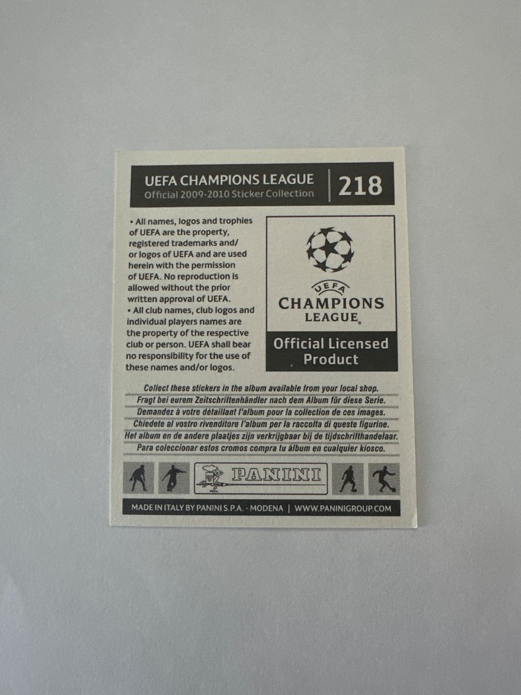 Panini UEFA Champions League 2009/10 - Nr. 218 - Bild 2