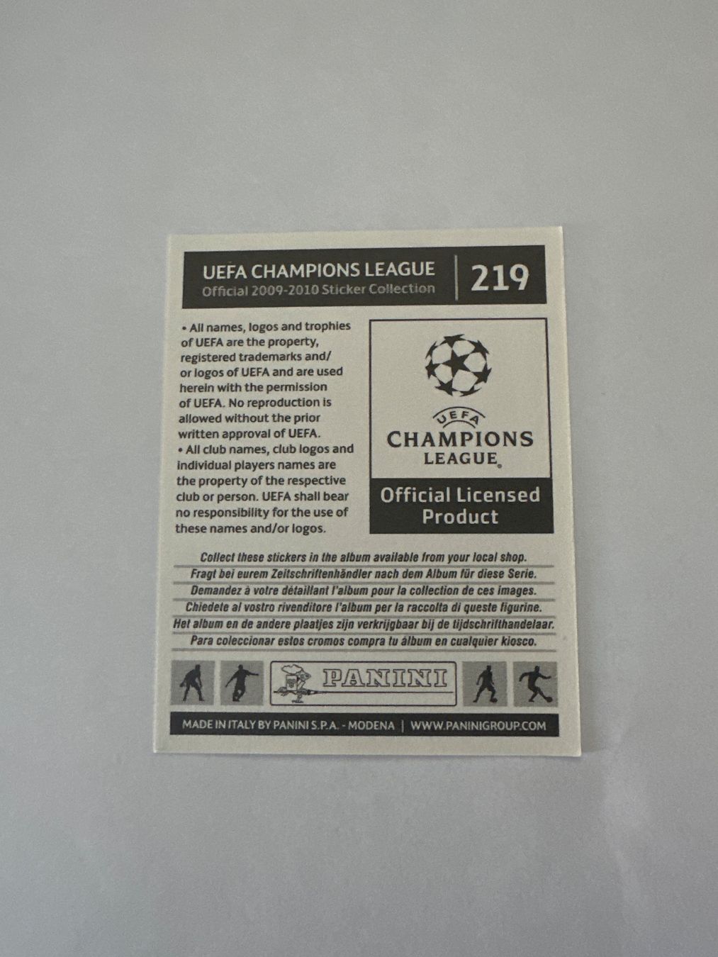 Panini UEFA Champions League 2009/10 - Nr. 219 - Bild 2