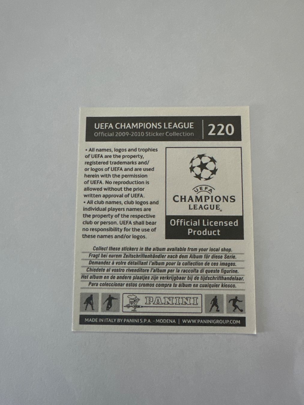 Panini UEFA Champions League 2009/10 - Nr. 220 - Bild 2
