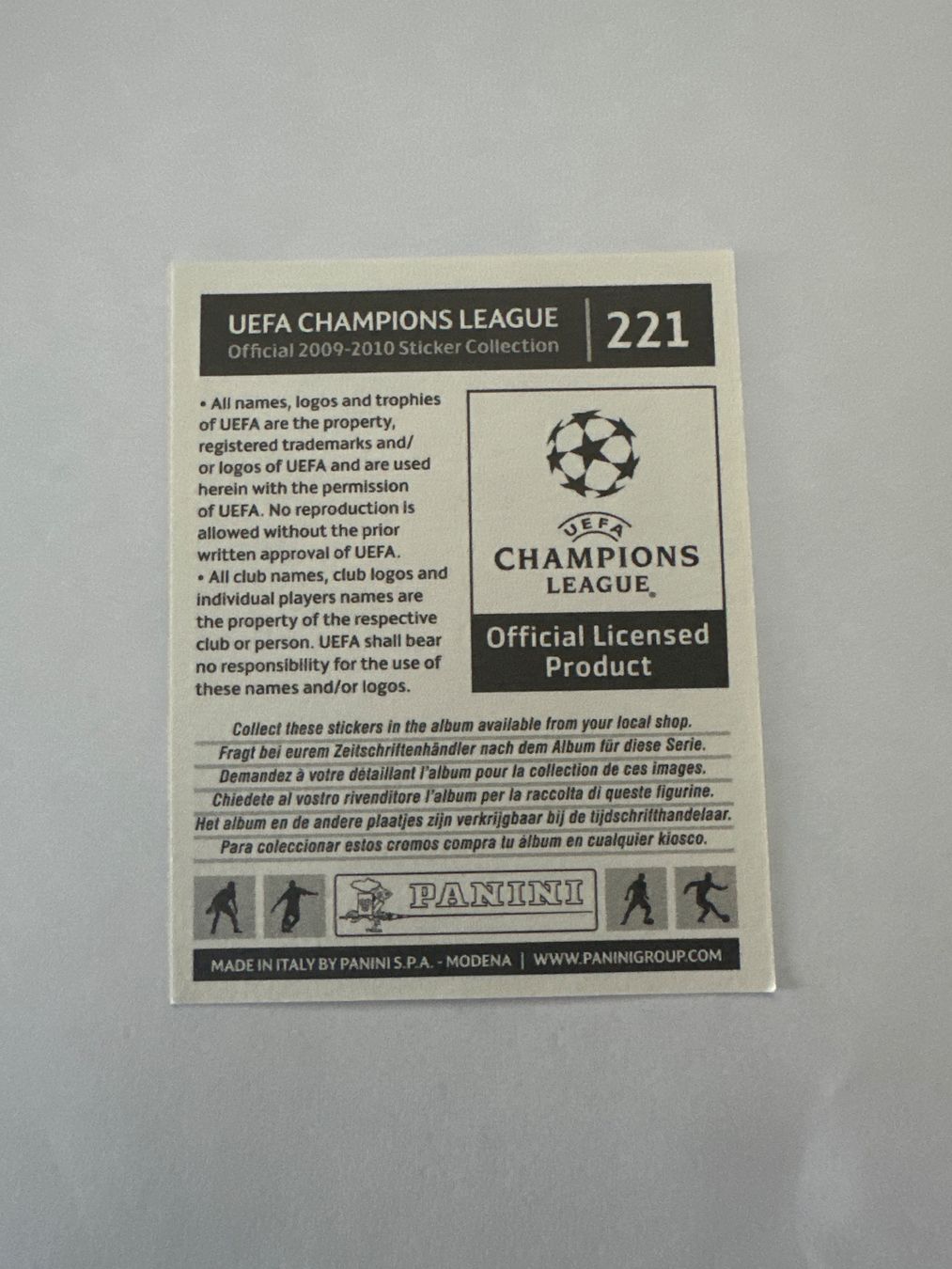 Panini UEFA Champions League 2009/10 - Nr. 221 - Bild 2