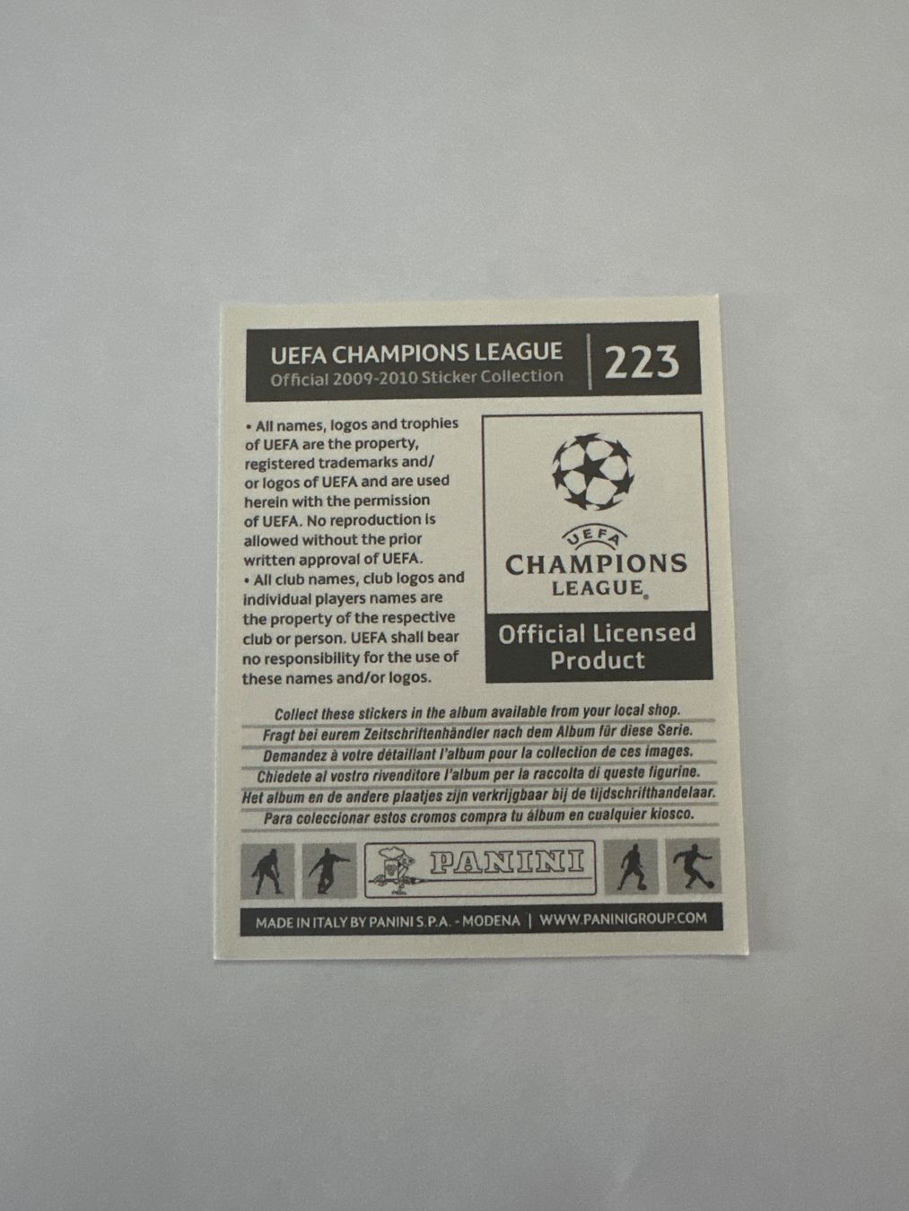 Panini UEFA Champions League 2009/10 - Nr. 223 - Bild 2