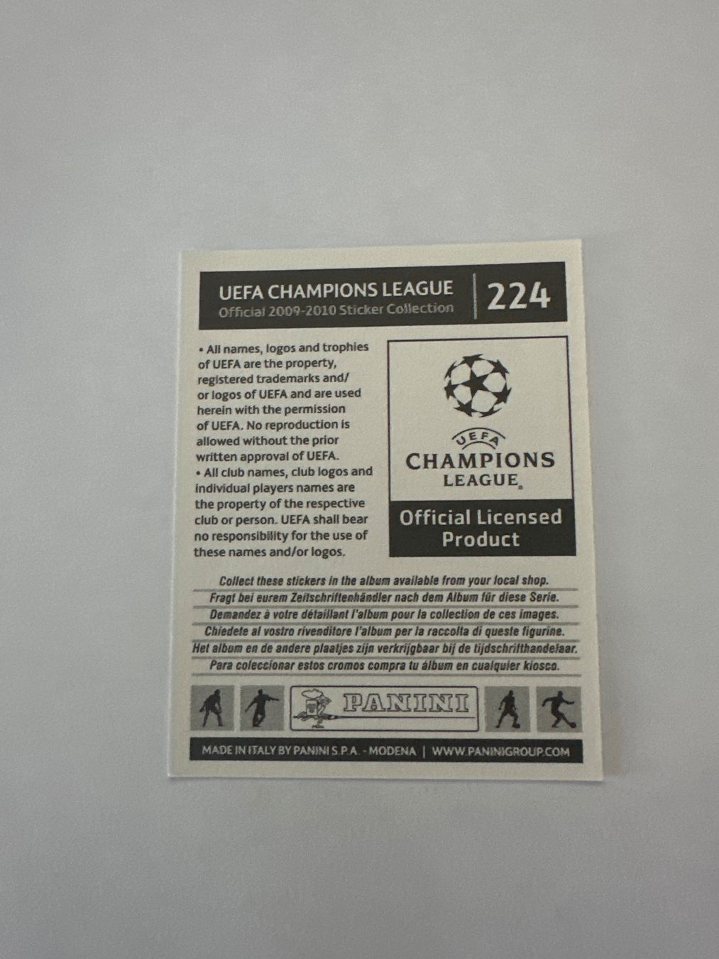 Panini UEFA Champions League 2009/10 - Nr. 224 - Bild 2