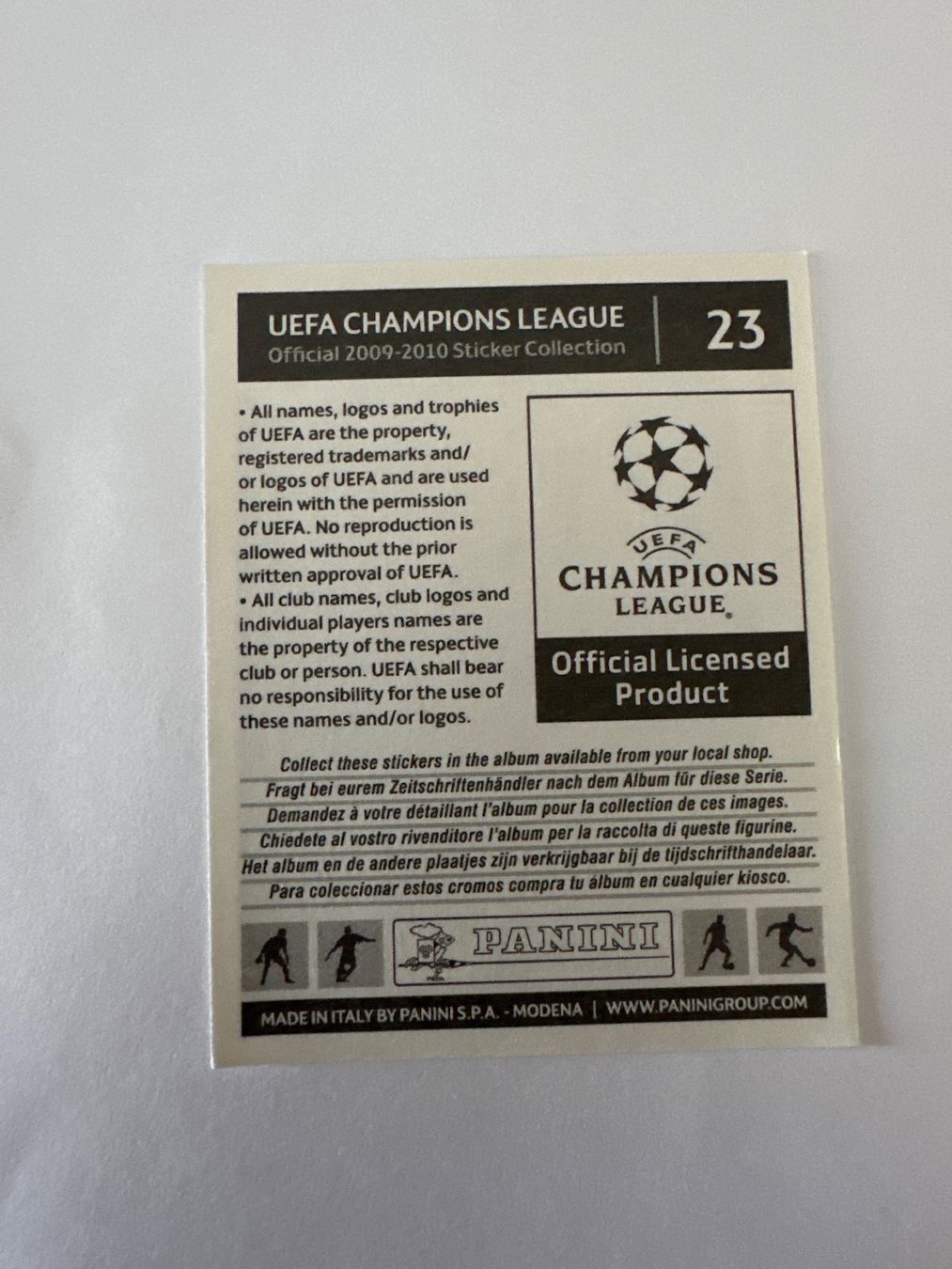 Panini UEFA Champions League 2009/10 - Nr. 23 - Bild 2